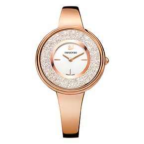 施華洛世奇 Crystalline Pure 腕錶, 金屬手鍊, 白色, 玫瑰金色調